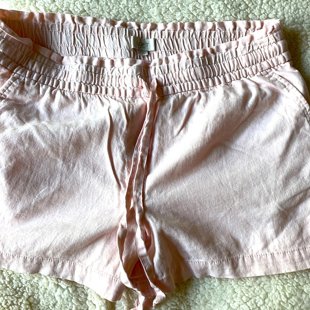 Light pink linen shorts